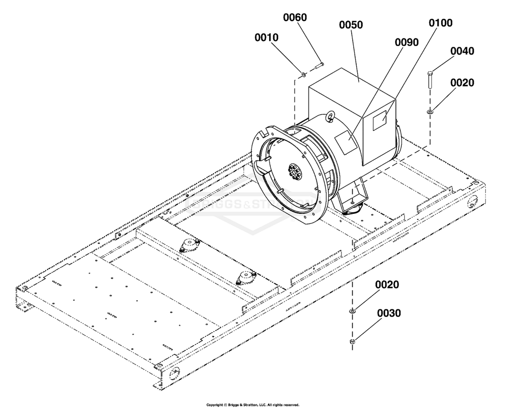 Alternator Group Diagram and Parts List for 076147-00  Briggs and Stratton Generator
